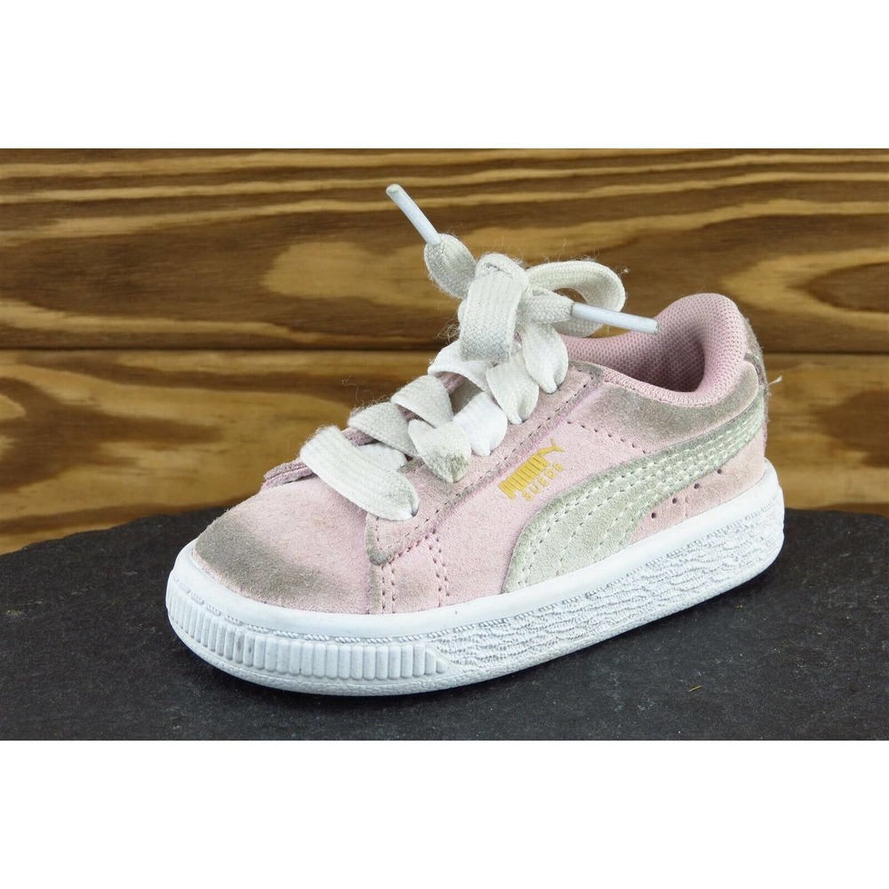 PUMA Toddler Girls 5 Medium Pink‎ Fashion Sneakers Suede 1018
